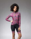 ALÉ Cycling winter long sleeve jersey - PRAGMA FLOWERY LADY - pink/multicolour