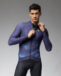 ALÉ Cycling winter long sleeve jersey - PRAGMA COSMIC - blue