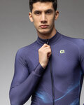 ALÉ Cycling winter long sleeve jersey - PRAGMA COSMIC - blue