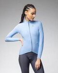 ALÉ Cycling winter long sleeve jersey - R-EV1 WARM RACE 2.0 LADY - light blue
