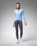 ALÉ Cycling winter long sleeve jersey - R-EV1 WARM RACE 2.0 LADY - light blue