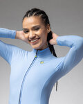 ALÉ Cycling winter long sleeve jersey - R-EV1 WARM RACE 2.0 LADY - light blue