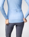 ALÉ Cycling winter long sleeve jersey - R-EV1 WARM RACE 2.0 LADY - light blue