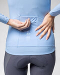 ALÉ Cycling winter long sleeve jersey - R-EV1 WARM RACE 2.0 LADY - light blue