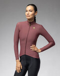 ALÉ Cycling winter long sleeve jersey - R-EV1 WARM RACE 2.0 LADY - brown