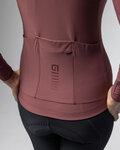 ALÉ Cycling winter long sleeve jersey - R-EV1 WARM RACE 2.0 LADY - brown