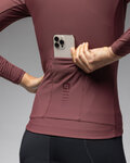 ALÉ Cycling winter long sleeve jersey - R-EV1 WARM RACE 2.0 LADY - brown