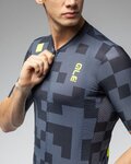 ALÉ Cycling short sleeve jersey - PRAGMA PIXEL - grey/black