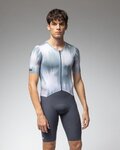 ALÉ Cycling skinsuit - ARGON PR-E - white/blue/grey