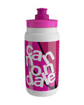 ELITE Cycling water bottle - FLY TEAM EF PRO CYCLING CANNONDALE 550 ML 2026 - white/pink