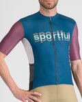 SPORTFUL Cycling short sleeve jersey - SUPERGIARA LOGO - blue/bordeaux