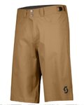 SCOTT Cycling shorts without bib - TRAIL FLOW W/PAD - brown