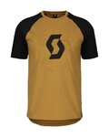SCOTT Cycling short sleeve t-shirt - ICON RAGLAN - brown/black