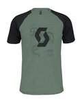 SCOTT Cycling short sleeve t-shirt - ICON RAGLAN - green/black