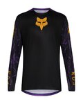 FOX Cycling summer long sleeve jersey - RANGER IMAGE PRINT LS - black/purple