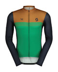 SCOTT Cycling summer long sleeve jersey - RC TEAM - brown/green/black