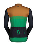 SCOTT Cycling summer long sleeve jersey - RC TEAM - brown/green/black