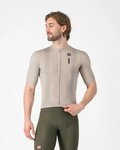 CASTELLI Cycling short sleeve jersey - DRITTONE LOGO - beige