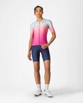 CASTELLI Cycling short sleeve jersey - UPF W - light blue/pink
