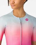 CASTELLI Cycling short sleeve jersey - UPF W - light blue/pink