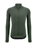 SANTINI Cycling winter long sleeve jersey - IMPETUS ZIP - green