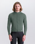 SANTINI Cycling winter long sleeve jersey - IMPETUS ZIP - green