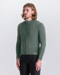 SANTINI Cycling winter long sleeve jersey - IMPETUS ZIP - green