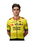 RAPIDGEAR Cycling short sleeve jersey - TEAM VISMA BELGIUM CHAMPION 2025 - yellow