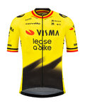 RAPIDGEAR Cycling short sleeve jersey - REPLICA VISMA 2026 FORMER BELGIAN CHAMPION - yellow/black