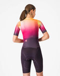 CASTELLI Cycling skinsuit - FREE SANREMO 3 - pink/bordeaux