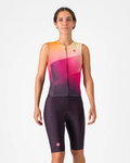 CASTELLI Cycling skinsuit - FREE SANREMO 3 - pink/bordeaux