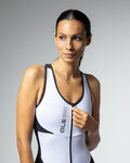 ALÉ Cycling skinsuit - PRAGMA COLOR BLOCK - white/black