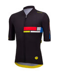 SANTINI Cycling short sleeve jersey - TDF MAILLOT JAUNE ALPE D'HUEZ - black/multicolour