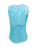 SANTINI Cycling sleeve less t-shirt - TDF NICE - turquoise