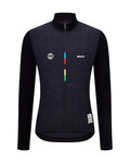 SANTINI Cycling summer long sleeve jersey - UCI WORLD CHAMPION - black