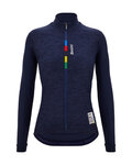 SANTINI Cycling winter long sleeve jersey - UCI OFFICIAL W - blue