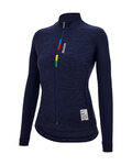 SANTINI Cycling winter long sleeve jersey - UCI OFFICIAL W - blue