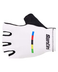 SANTINI Cycling fingerless gloves - UCI WORLD CHAMPION - white