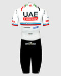 PISSEI Cycling skinsuit - UAE TEAM EMIRATES 2024 SLOVENIA CHAMPION - white/black