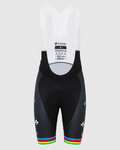PISSEI Cycling bib shorts - TADEJ POGACAR WORLD CHAMP REPLICA - black/white