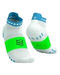 COMPRESSPORT Cycling ankle socks - PRO RACING SOCKS V4.0 RUN - white/green