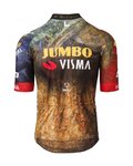 AGU Cycling short sleeve jersey - JUMBO-VISMA 2022 - brown/blue/yellow/black/red