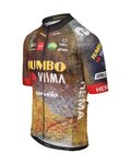 AGU Cycling short sleeve jersey - JUMBO-VISMA 2022 - brown/blue/yellow/black/red