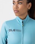 ALÉ Cycling winter long sleeve jersey - FONDO 2.0 SOLID - light blue