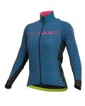 ALÉ Cycling winter long sleeve jersey - GREEN ROAD LADY WNT - blue/pink