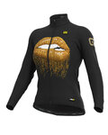ALÉ Cycling winter long sleeve jersey - LIPS LADY WINTER - gold/black