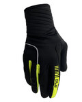 ALÉ Cycling long-finger gloves - WINDPROTECTION - black/yellow