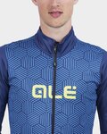 ALÉ Cycling thermal jacket - SOLID CROSS - blue