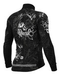 ALÉ Cycling winter long sleeve jersey - SKULL WINTER - black/white