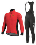 ALÉ Cycling winter set with jacket - FONDO WINTER - black/red